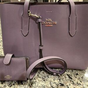 Coach Lavender Tote and Wallet Set